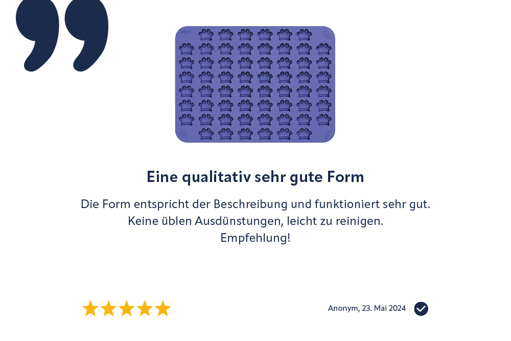 sioux-kundenbewertung-backmatte-gute-form Keine üblen Ausdünstungen, leicht zu reinigen.